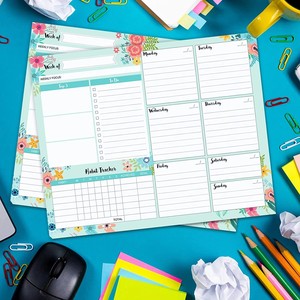 Bloc-notes magnétique hebdomadaire OEM avec suivi des habitudes, 53 feuilles, 10"x8", liste de tâches, planificateur de bureau et calendrier pour réfrigérateur, pour la maison et le bureau - Product Image 6