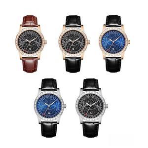Montre pour homme à thème céleste sertie de diamants avec un fort mouvement de calendrier à quartz à luminescence nocturne, fabricant en gros - Product Image 6