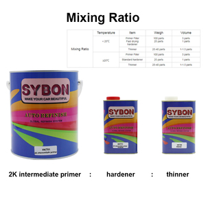 Sơn xe nhà máy sybon acrylic sơn mài phun primer hai thành phần tự động mồi 4:1 chất làm cứng sửa chữa ô tô cơ thể phụ - Product Image 5