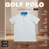 Kaos Polo Golf Premium Pria Anti Kusut Cepat Kering UPF 50 Bernapas Cetak Sublimasi Label Pribadi OEM