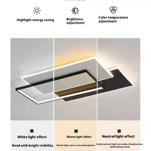 JACKSUN Lámpara de Techo LED con Control Remoto Grande y Moderna, Lámpara de Techo con Clasificación IP44 para Sala de Estar, Luz de Techo Led Cuadrada - Product Image 4