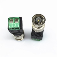 Conector BNC de Cabeza Giratoria Q9 Macho a 2 Pares Trenzados, Conector de Terminal ABS sin Soldadura para 126 Terminales Positivos y Negativos de Audio y Video