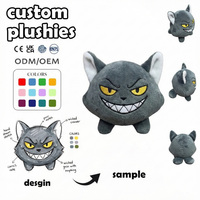Fabricant de jouets en peluche personnalisés, usine de décoration de café à thème chat, avec figurines de chat rayées de dessin animé qui clignent du nez, jouets en peluche animaux en peluche personnalisés