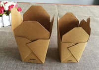 Boîte à nouilles et à kebab en papier kraft jetable avec logo personnalisé, pour la restauration rapide à emporter, 26/32 oz