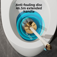 Nouvelle brosse de toilette de luxe 2026 en plastique avec poils en silicone, sans angle mort, autoportante, sans perçage, durable, pour salle de bain domestique