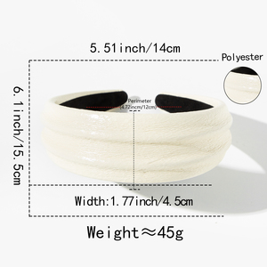 IFOND <span class=keywords><strong>Bandeau</strong></span> en cuir concave-convexe de haute qualité avec texture sensorielle pour femme, style européen et américain, élégant - Product Image 3