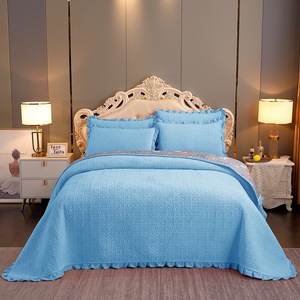 <span class=keywords><strong>Copriletto</strong></span> in Velluto di Latte Invernale Molee Textile, Tinta Unita, Tessile per la Casa, <span class=keywords><strong>Blu</strong></span>, per Hotel e Uso Domestico - Product Image 4