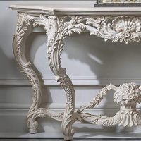 Table console et miroir en bois doré ancien de luxe Foshan pour salon ou entrée de couloir étroit dans la maison ou la villa