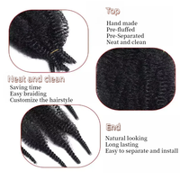 Cheveux Afro Twist Souples Pré-Démêlés et Pré-Bouffis, Kinky Twist Naturel pour Coiffures Protectrices, Tresses au Crochet Type Marley