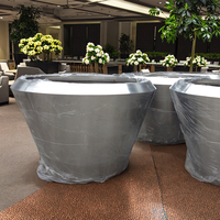 Jardinière d'intérieur en acier inoxydable pour décoration d'hôtel extra large Pot d'arbre extra large pour pot de fleurs en métal Plancher géant