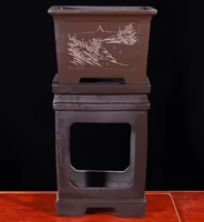 Base de pot de fleurs faite à la main de style chinois, élargie et approfondie, pour plantes de bonsaï et de paysage, pour bureau/suspendu/sol/mur, 100 kg