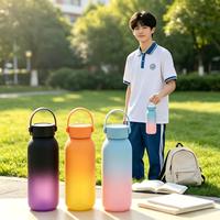 Bouteille d'eau en plastique réutilisable sans BPA, de qualité alimentaire, anti-fuite, à boire directement, de 600 ml, couleur personnalisée, nouveau style, pour enfants