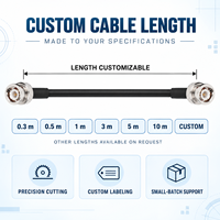 Câble coaxial RF UNISIN BNC mâle-BNC mâle LMR195 en cuivre, pigtail 50 Ohm à faible perte 0-6GHz, jumper d'antenne pour WiFi 5G IoT personnalisé