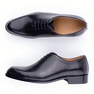 British Oxford Leather Retro Style Business Formal Men's Classic Square Toe Anti-Slip Breathable Lightweight Handcrafted Shiny - Product Image 2
