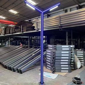 Éclairage paysager en forme de Y décoration parc communauté <span class=keywords><strong>zone</strong></span> piétonne <span class=keywords><strong>colonne</strong></span> lumière antirouille bleu rayure cour lumière - Product Image 1