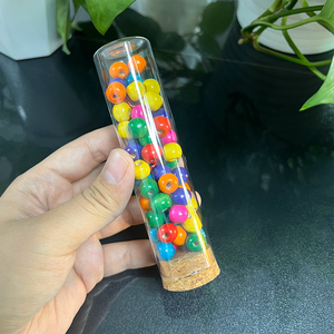 사용자 정의 스티커 빈 투명 테스트 튜브 캡이있는 평면 바닥 플라스틱 테스트 튜브 - Product Image 6