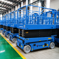 Plateforme élévatrice à ciseaux électrique autopropulsée de 12 m de hauteur de travail, 320 kg, avec hauteur de plateforme de 10 m pour l'entretien en usine