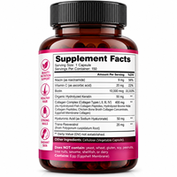 Capsules de collagène multi-nutriments à haute teneur, acide hyaluronique, biotine, kératine, resvératrol, pour la nutrition complète des cheveux, de la peau et des ongles