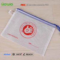 Sacs de classement transparents en PVC imperméables personnalisés UIOWIO avec fermeture éclair, pochettes en maille pour documents, vente directe usine, pour le rangement au bureau et à l'école