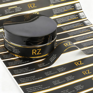 Tùy Chỉnh Sang Trọng Lá Vàng Logo In Ấn Sticker Chăm sóc Da Trang Điểm Chai Thủy Tinh Jar Bao Bì Nhãn Cho Mỹ Phẩm Vẻ Đẹp Kem Jar - Product Image 1