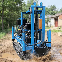 Foreuse de puits d'eau sur chenilles à moteur diesel avec PLC, boîte de vitesses, pompe, moteur, profondeur de forage max. 100 m, diamètre 140 mm