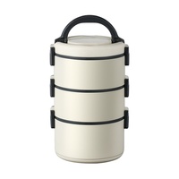 Haute Qualité En Acier Inoxydable 304 Ronde Multicouche Coloré Boîte À Lunch Nouveau Style Boîte À Lunch Compartiment Hermétique Récipient Alimentaire