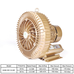 Souffleur d'air régénératif à canal latéral à simple turbine haute performance avec débit d'air de 420 m³/h et garantie de 2 ans - Product Image 2