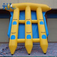 HUAAO Bateau gonflable en forme de poisson volant, tube remorquable en PVC, jeu de sport nautique d'extérieur, jouet flottant, bateau banane, capacité de 500 kg