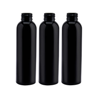 Bouteille en plastique PET cosmétique noire rechargeable vide de 150 ml avec pompe à lotion argentée pour crème et lotion pour soins de la peau