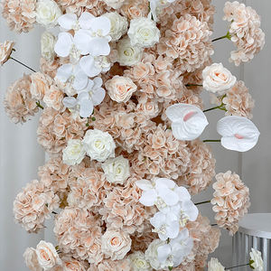 Arco de Flores Artificiales Realistas de Hortensias y Rosas Rosa Claro, Decoración para Fondo de Boda - Product Image 4