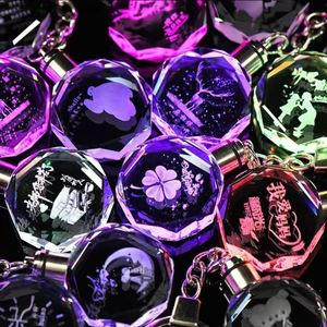 <b>Custom</b> <b>Keychain</b> Luminous Crystal 3D Laser Engraving Car Craft Souvenir with Logo - Product Image 4