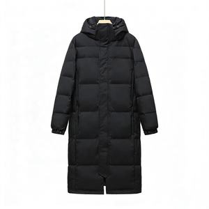 Veste d'hiver Boying pour <span class=keywords><strong>femme</strong></span>, <span class=keywords><strong>longue</strong></span>, au-dessus du genou, épaisse, ample, en nylon, écologique, coupe-vent, avec capuche amovible, style couple - Product Image 5