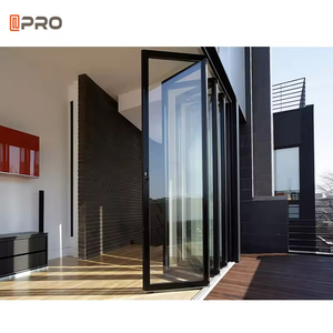 Puerta Plegable Exterior de <span class=keywords><strong>Aluminio</strong></span> <span class=keywords><strong>Transparente</strong></span>, Bifold Francesa Deslizante Personalizada de 6 Pies con Panel para Exterior - Product Image 6
