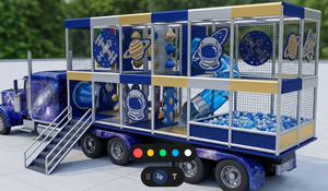 Remolque de juegos infantiles móviles para interiores con temática totalmente personalizable y trampolín - <span class=keywords><strong>Centro</strong></span> de juegos blandos portátil OEM/ODM para <span class=keywords><strong>alquiler</strong></span> de eventos - Product Image 2