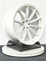 1 Pieza de Llanta Forjada de Aleación de Aluminio 6061 T6, Blanco Brillante, Multirradio, Personalizada, PCD ET, para Mejora y Reequipamiento de Automóviles de Pasajeros
