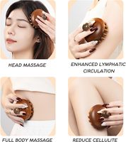 Outil de massage Gua Sha en bois de santal naturel, en forme de champignon, pour le cuir chevelu, pour la relaxation