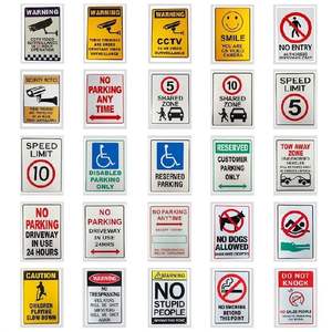 لوحة معدنية تحذيرية مطبوعة حسب الطلب، ممنوع وقوف السيارات، ممر السيارات مغلق على مدار 24 ساعة، للطرق والشوارع وحركة المرور - Product Image 5