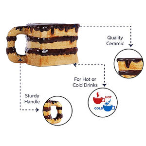 Tasses en porcelaine nordique personnalisées, desserts amusants et mignons, tasses à café en céramique 3D faites à la main, tasses cadeaux pour gâteaux au chocolat 12 oz - Product Image 4