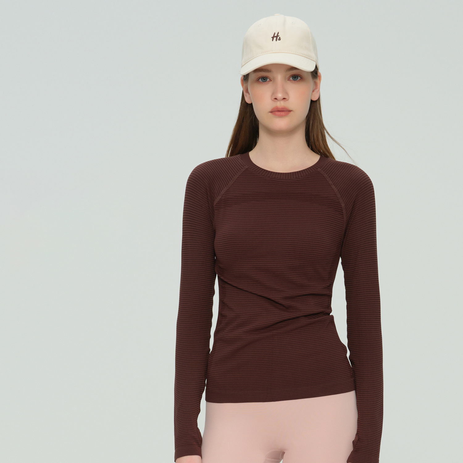 Yoga Long Sleeved Shirt Women's Elastic Tight Pilates Running Exercise Breathable Seamless Skin-Friendly Fitness Sports Front