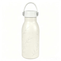 Bouteille d'eau isotherme en acier inoxydable à double paroi sous vide 350 ml avec poignée, portable, écologique, isolation 12-24 heures