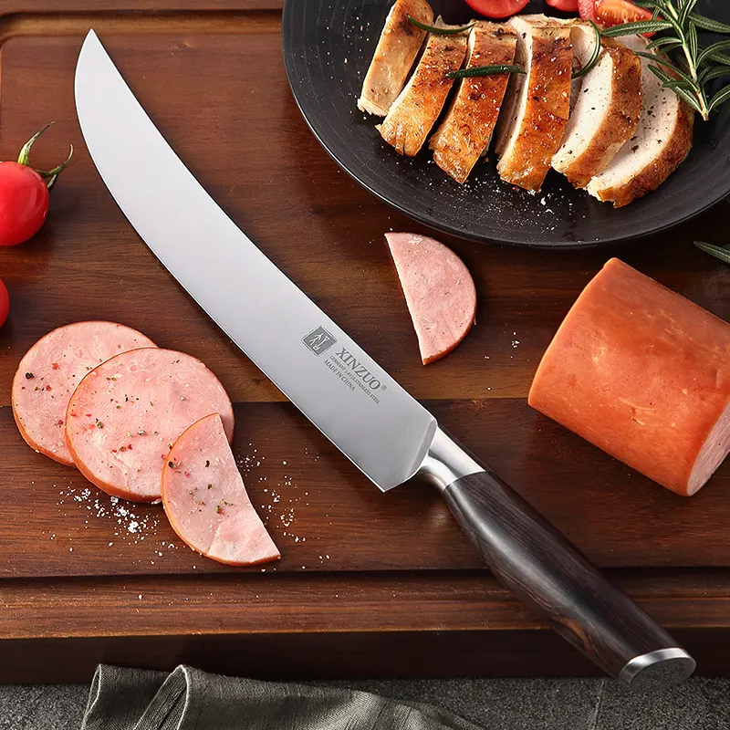 10 inch German stainless steel kitchen carving meat t slicing knife with wood handle