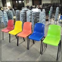 Chaise empilable moderne en plastique et métal pour salle de conférence, salle de réunion, formation, mobilier scolaire, vente en gros
