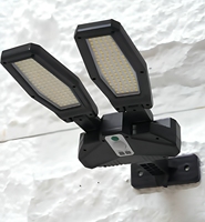 Lampe solaire LED à double tête réglable, étanche IP44, télécommande, lampe d'extérieur pour jardin