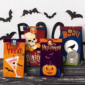 Nicro Custom Halloween Theme Geschenk verpackungs tasche Candy Bag Halloween Party Supplies Bolsa de Papel Kraft Papiertüte
