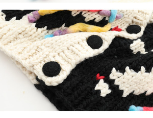 Streetwear Herfst Winter Warm Gebreide Patchwork Kleur Blokkerende Kleurrijke Dame Cardigan Knoop Trui Dames Truien Jas Jassen - Product Image 3