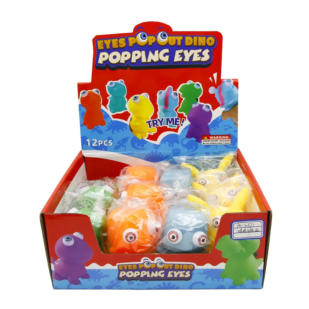 Squeeze Kawaii venta al por mayor Horrible estrés plástico Animal PVC Squeeze Eye Pop Out Monster Eye Popping Stress juguetes para niños