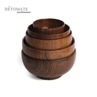 Solid Jujube Wood Seamless Hand-Turned Bowl 10-15cm Diameter 1900lbf Janka Hardness Insulated Food-Grade Nordic Japanese-style