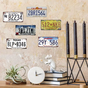 <span class=keywords><strong>Plaque</strong></span> de <span class=keywords><strong>plaque</strong></span> d'<span class=keywords><strong>immatriculation</strong></span> en métal personnalisée, décoration murale automobile pour garage, bar, man cave, cadeau pour les amateurs de voitures, style vintage - Product Image 2