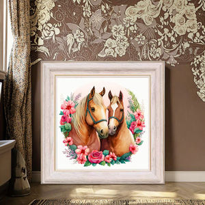 SONGWOOART 5D Impresso Canvas DIY Rhinestone Diamond Pintura Mosaic Horse e Rose Wall Art <span class=keywords><strong>para</strong></span> Decoração da Casa - Product Image 2