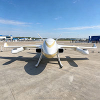 A162 Концептуальная модель транспортного средства VTOL из стекловолокна, научно-фантастическая скульптура воздушного судна, большая скульптура самолета для туристических объектов